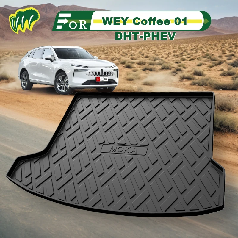 

For WEY Coffee 01 DHT-PHEV 2021-2023 Custom Fit Car Trunk Mat All Season Black Cargo Mat 3D Shaped Laser Measured Trunk Liners