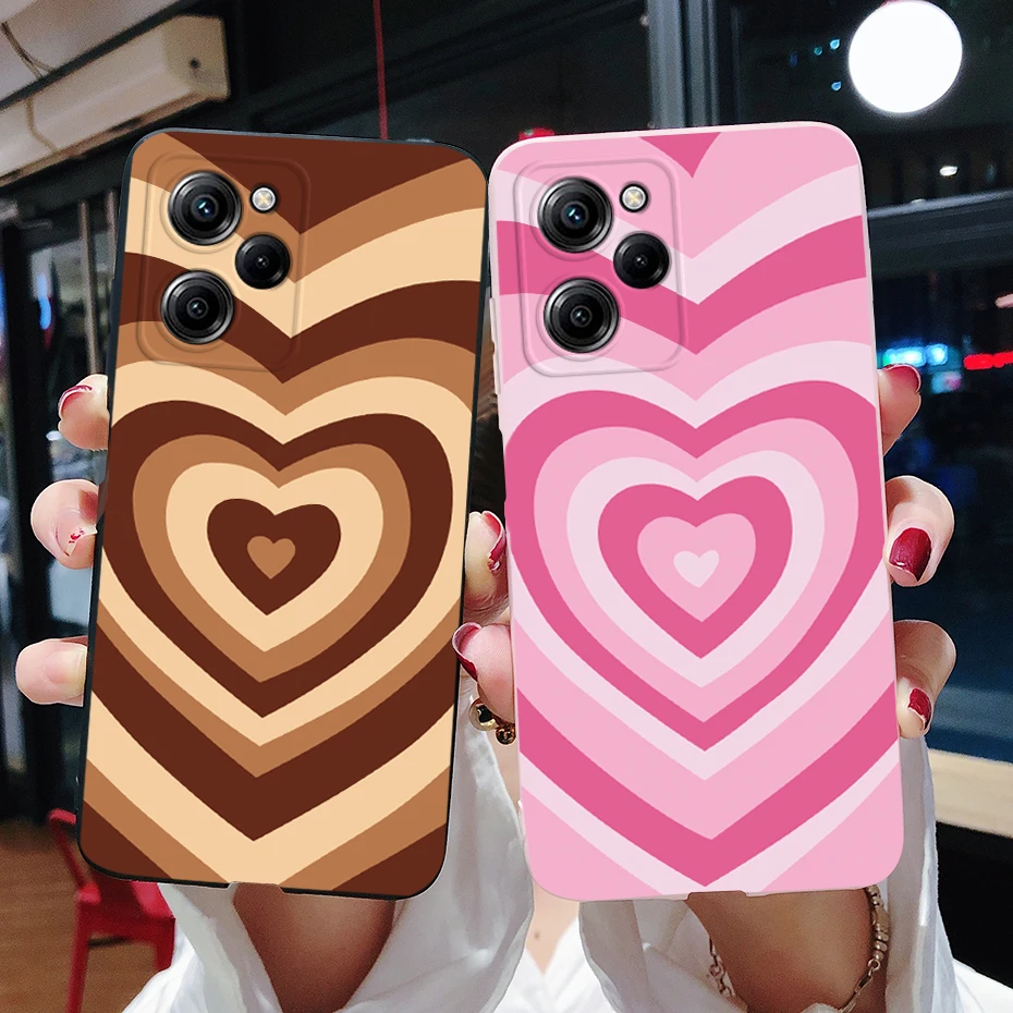 Poco X5 Pro Case For Xiaomi Poco Pocco Poko X5 X 5 PocoX5 X5 Pro 5G Phone Case Cute Love Heart Silicone Soft Cover Funda Bumper