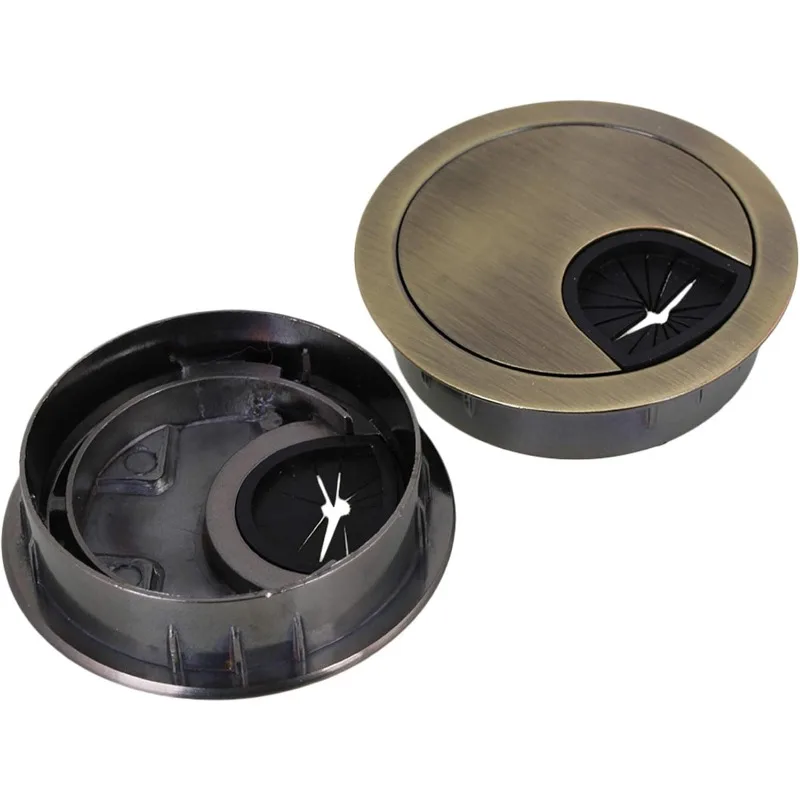 2PCS High-end Zinc Alloy Threading Box 50mm Computer Cable Protective Hole Ring Desktop Neat Outlet Wire Hole Cover