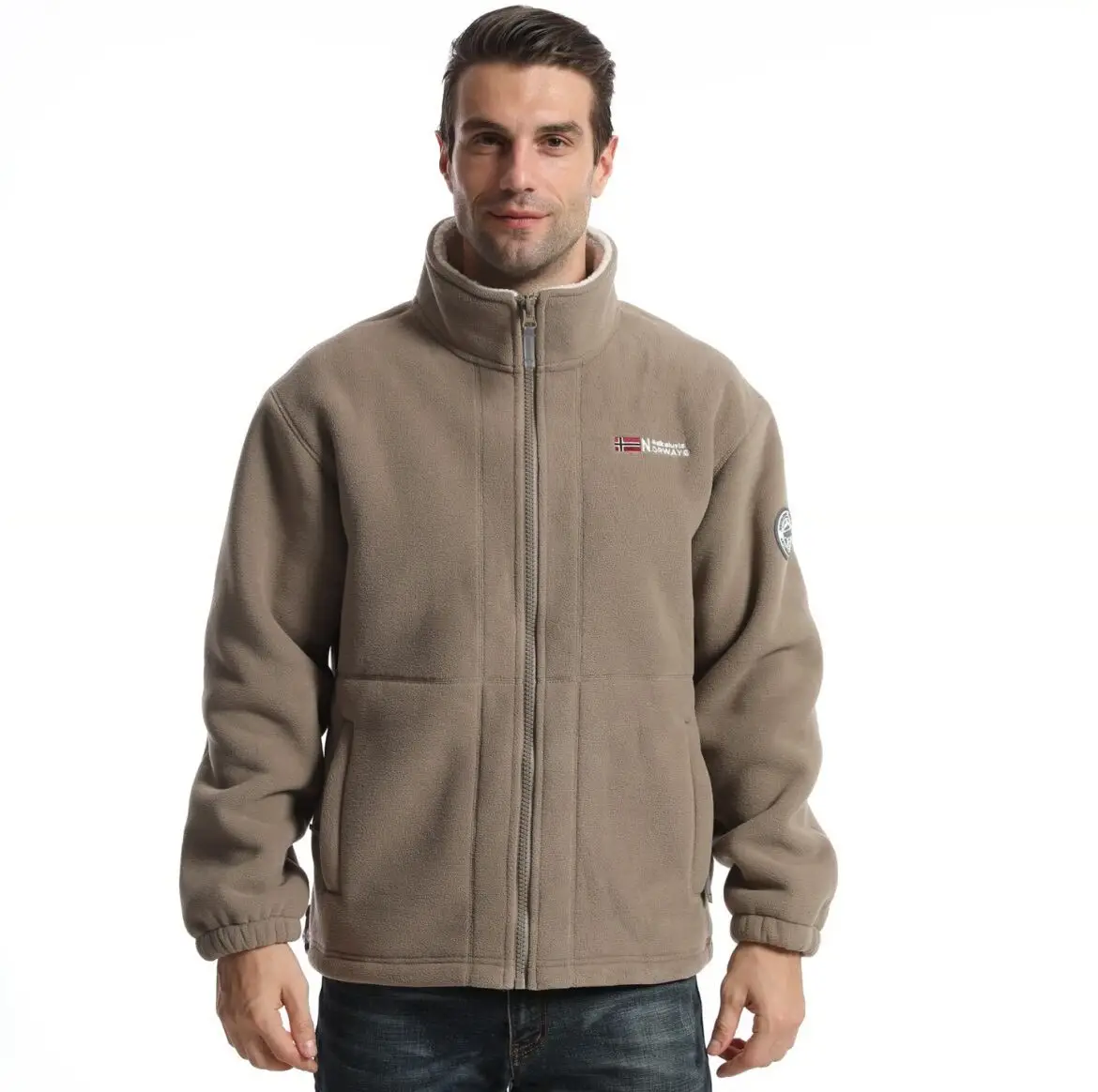 Ropa de algodón para hombre, cárdigan de Color sólido, resistente al viento, chaqueta de lana Polar cálida para exteriores, chaqueta de solapa para hombre, otoño e invierno, nuevo