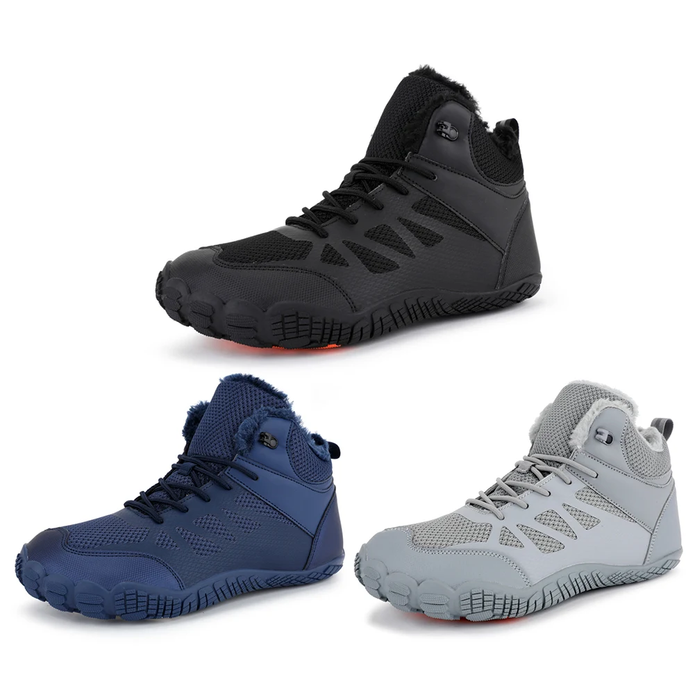 Womens Mens Hiking Boots Waterproof Winter Snow Boots Fur Lined Walking Shoes Anti-Slip Outdoor Booties