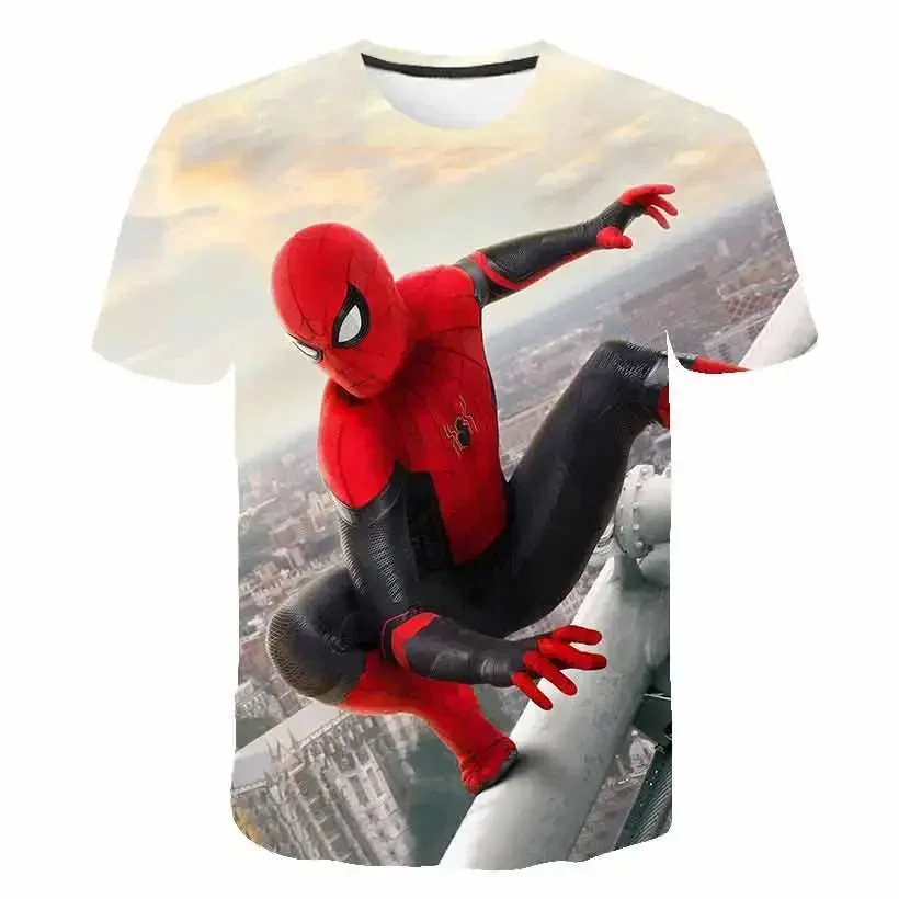 Camiseta animada con estampado 3D de la serie Spider-Man de superhéroe de verano para niños y niñas de secado rápido transpirable ca