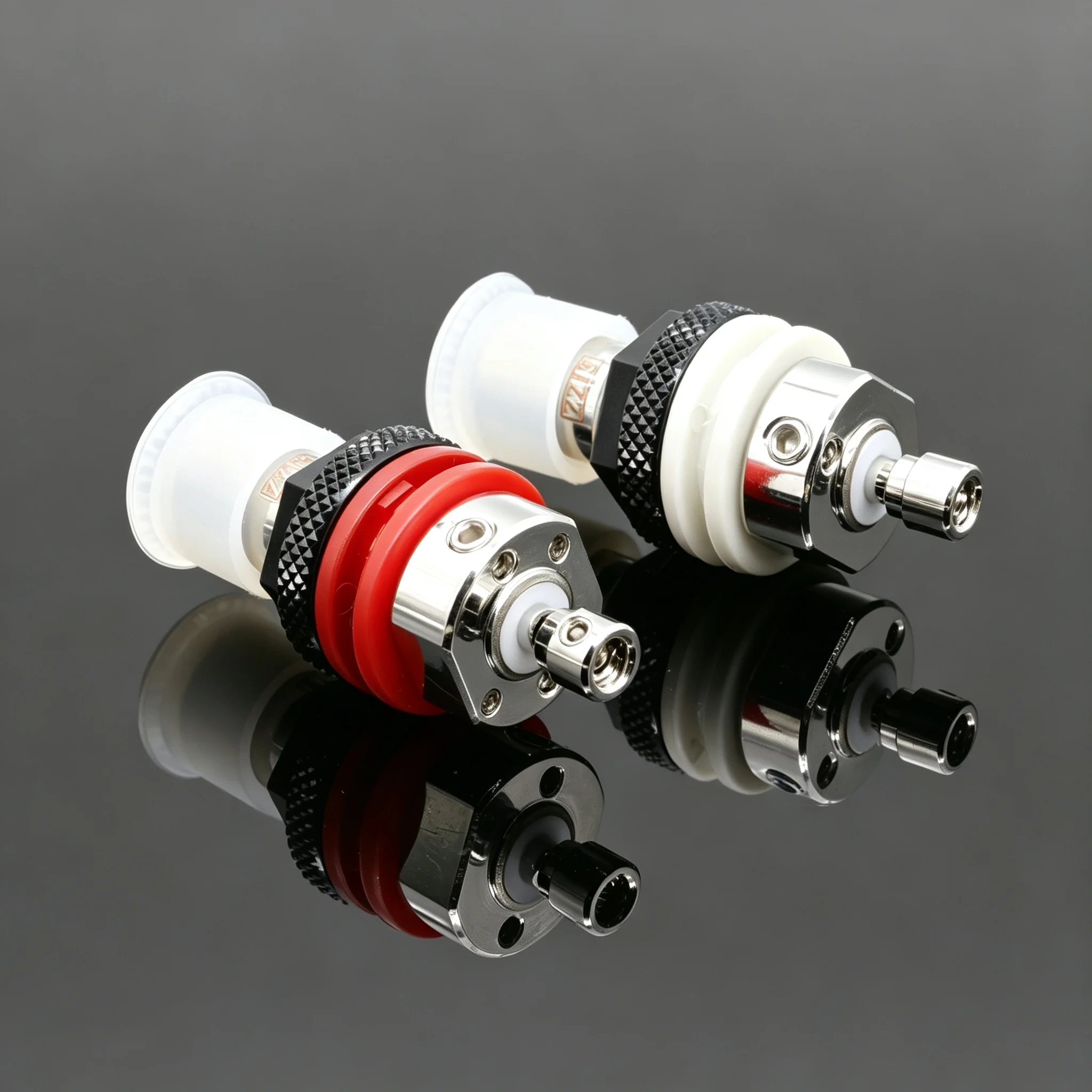 EIZZ 5N Pure Copper Female RCA Jack Socket Video Audio Terminal Rhodium Plated PTFE Insulator Screw Lock Panel Mount Hifi DIY