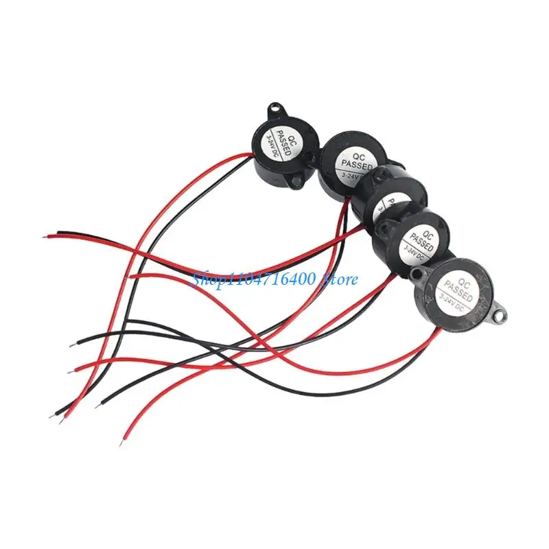 

y1gd 5PCS High Frequency Durability Plastic Buzzers DC3-24V High Decibel Temperature Alarm Suitable for Vehicle Safety System