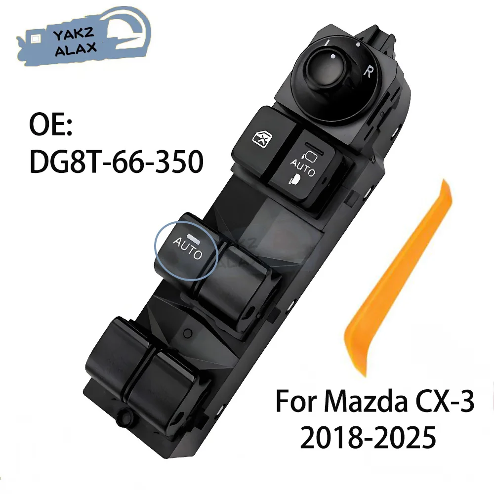 Para Mazda CX-3 2018-2025 interruptor de Control de ventanilla eléctrica principal delantero izquierdo botón elevador de vidrio DG8T-66-350 accesorios de coche