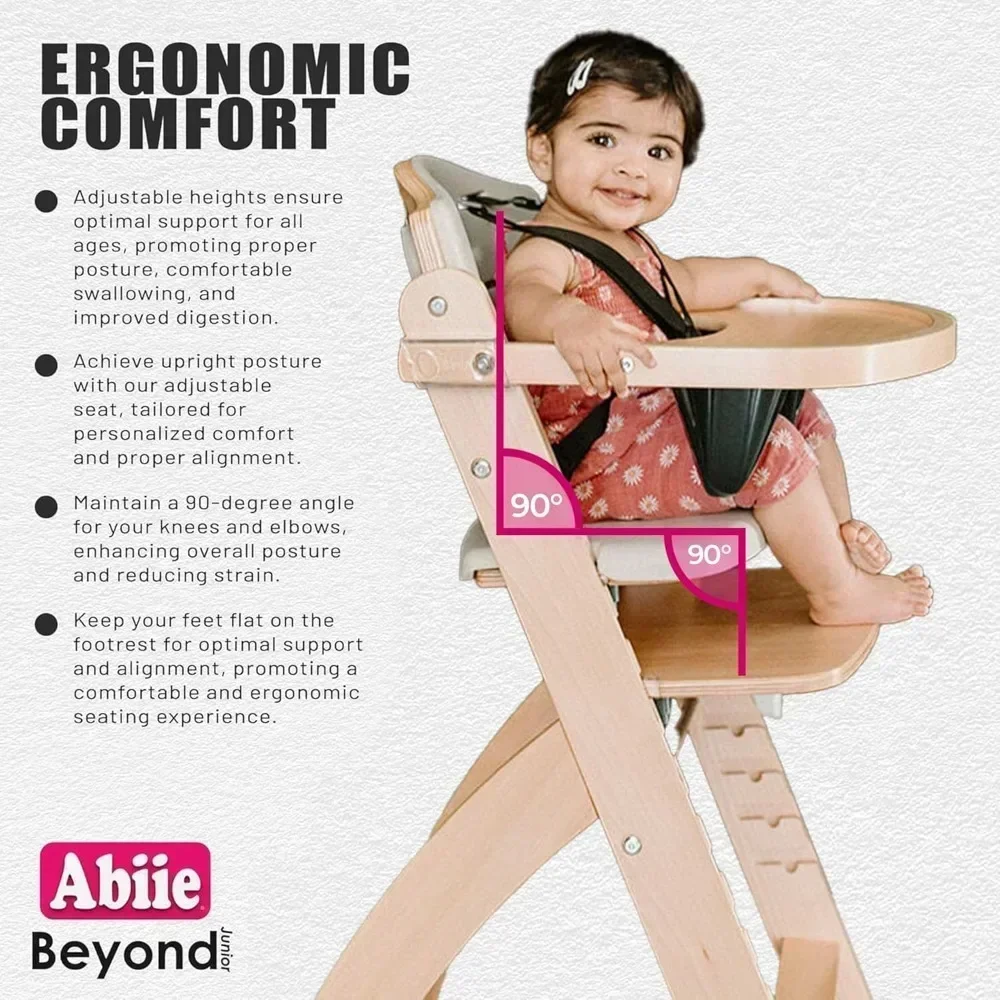 

Горячие продажи! Детский деревянный стульчик-трансформер Beyond Junior с подносом - регулируемый и трансформируемый стульчик для младенцев и малышей - 6
