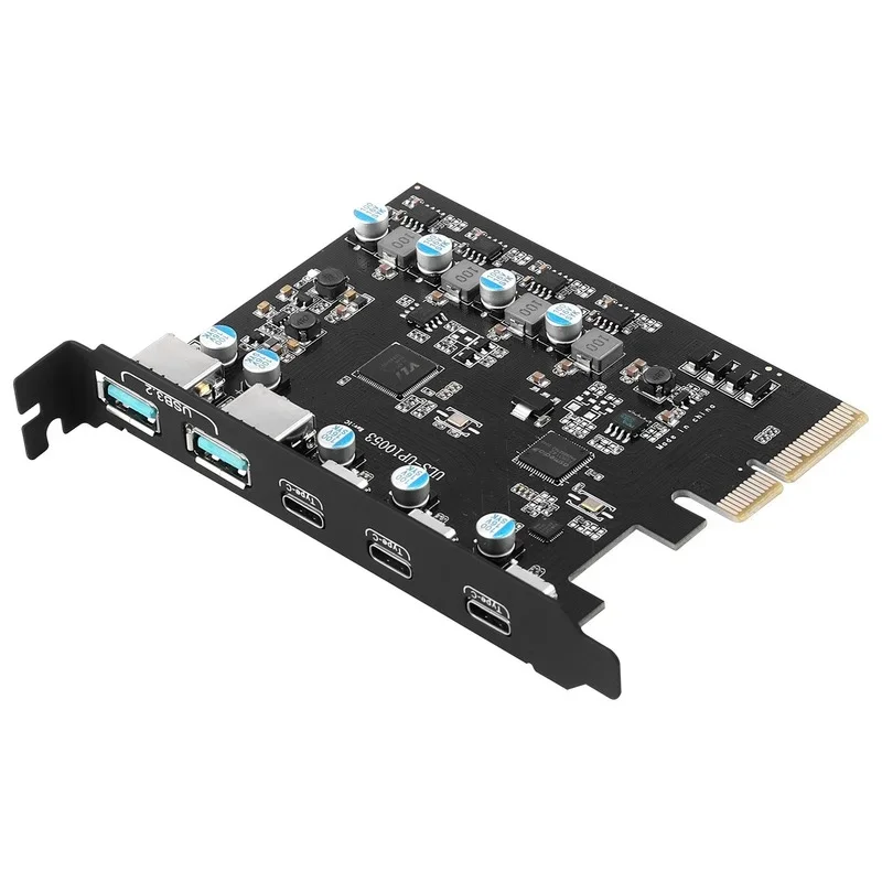 

PCI-e USB 3.2 Card 20 Gbps Gen 2 with 5 Ports (USB-A -USB-C) Super-speed Splitter Adapter for Windows