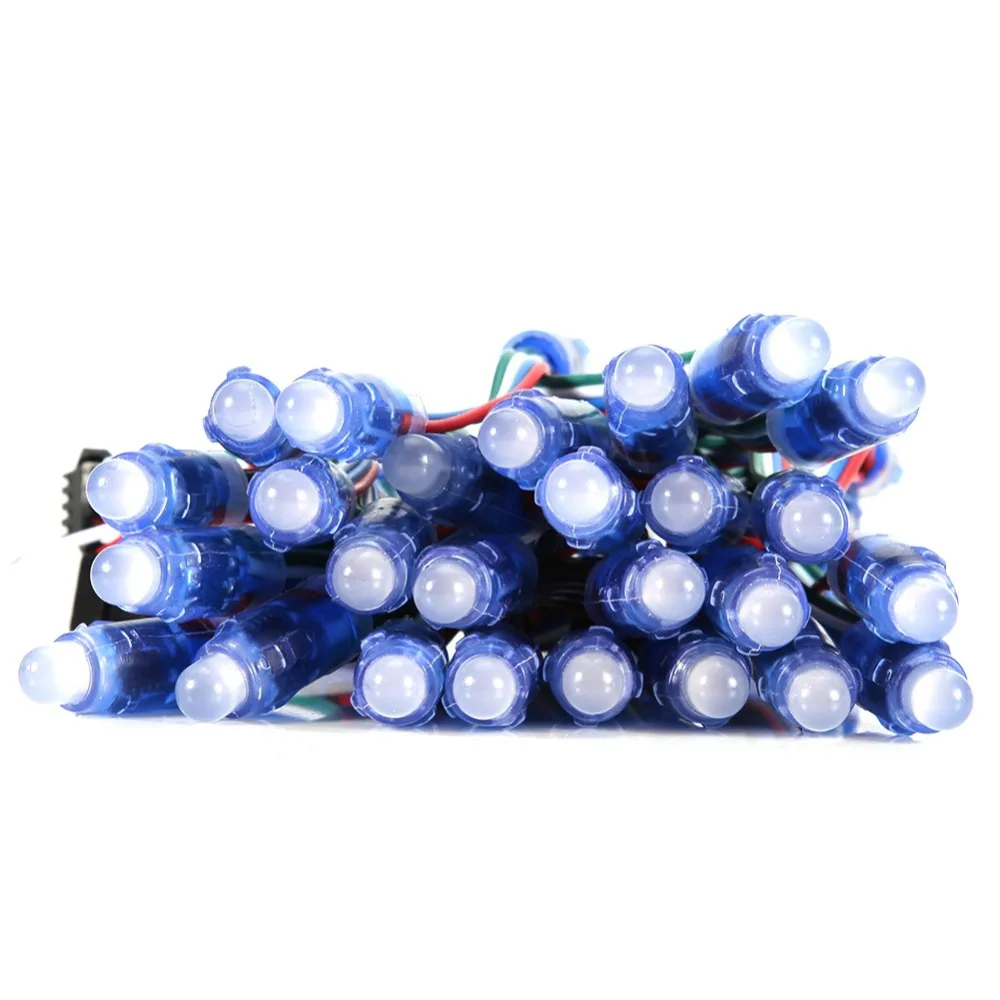 50PCS Easy WS2811 IC LED Pixel Light 12mm DC 5V LED Pixel Module Addressable LED String Outdoor Use
