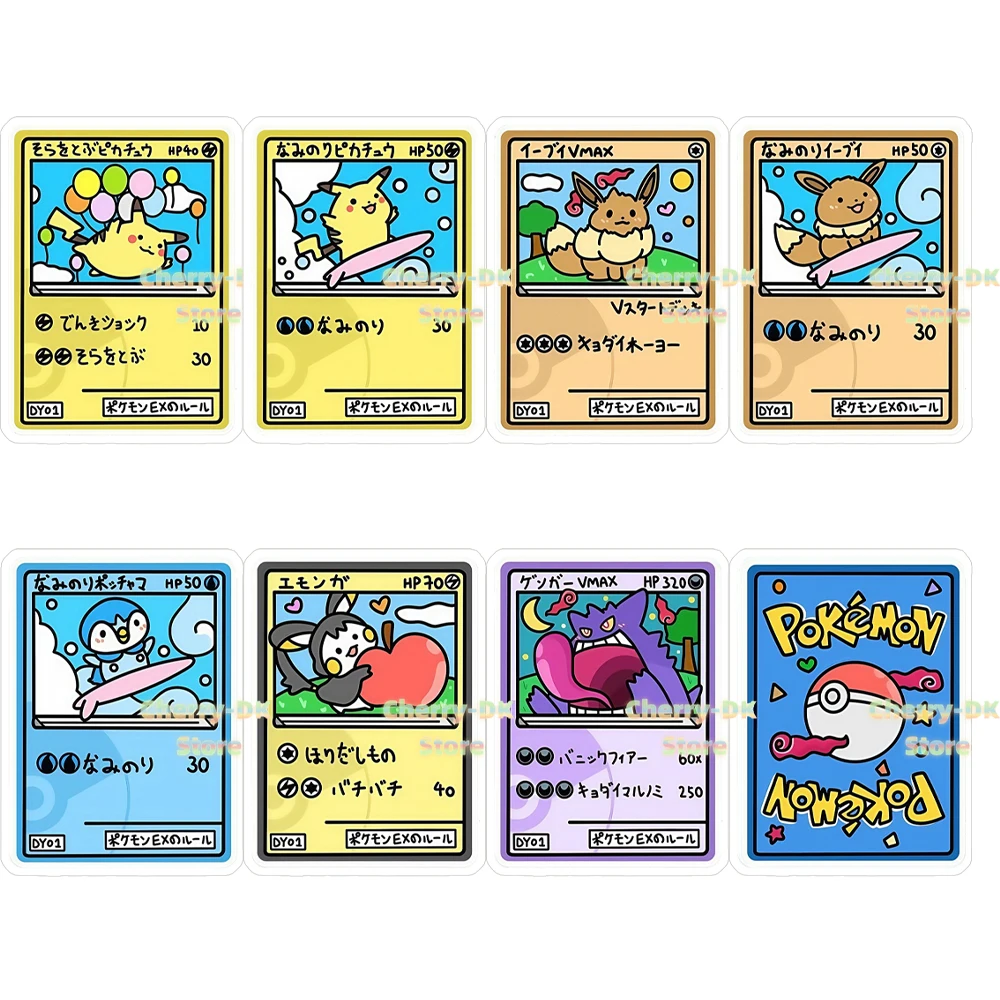 Pokemon Ptcg Double-Sided Acrylic Card 63X88Mm Comics Gengar Mew Magikarp Snorlax Hand Drawn Q Version Cartoon Series Cards