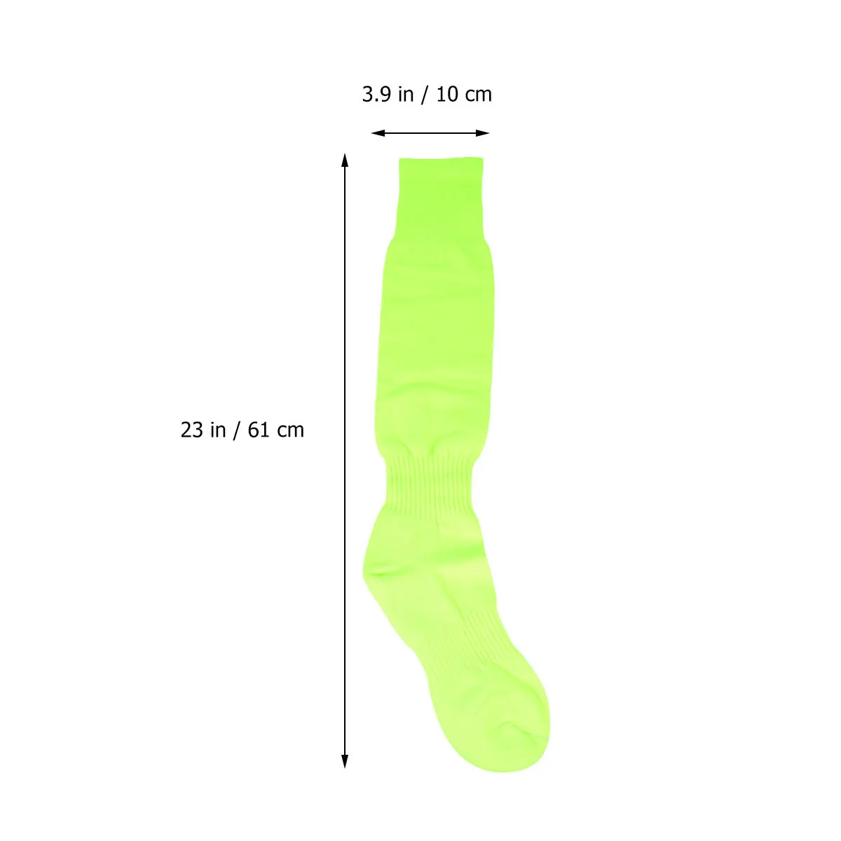 

1Pair Fluorescent Green Solid Color Knee High Sports Stockings Long Elastic Football Socks Sports Tube Socks Exercise