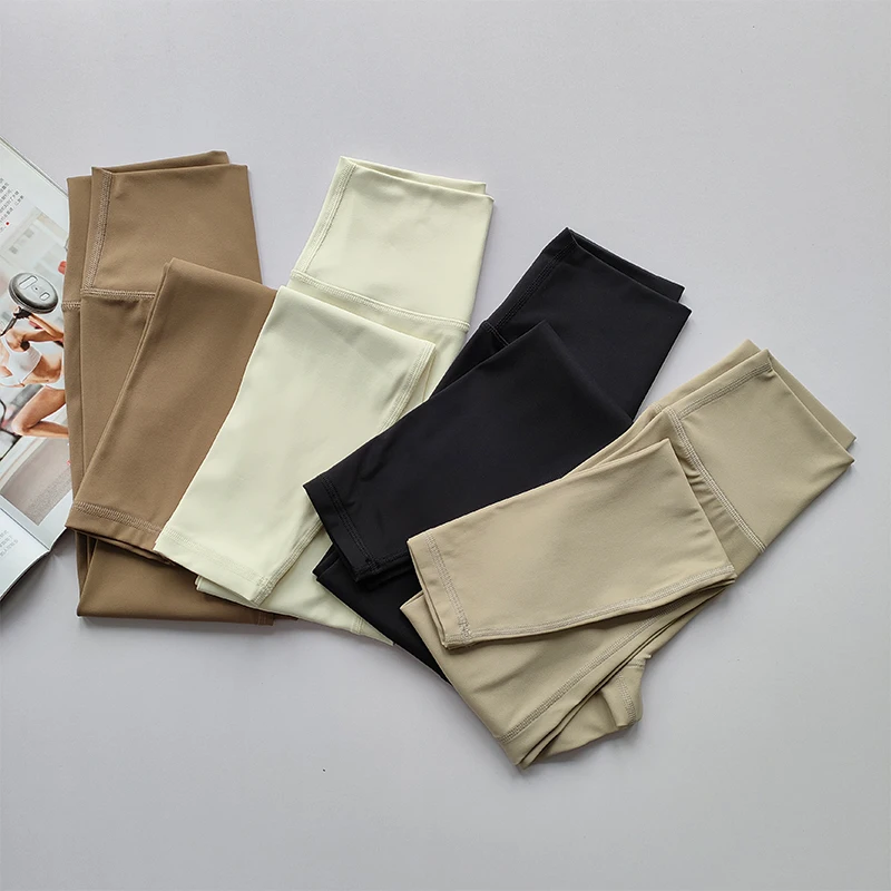 Nackte High-Waist-Yogahose für Damen, eng anliegend, hüfthebend, schnelltrocknend, Fitness-Leggings, hochfadenig, Sporttights – Detail 19