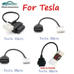 For Tesla OBD2 Diagnostic Cable 26Pin 20pin 12pin Connector To OBDII 16Pin Adapter for Tesla Model S Model X Model 3 Model Y