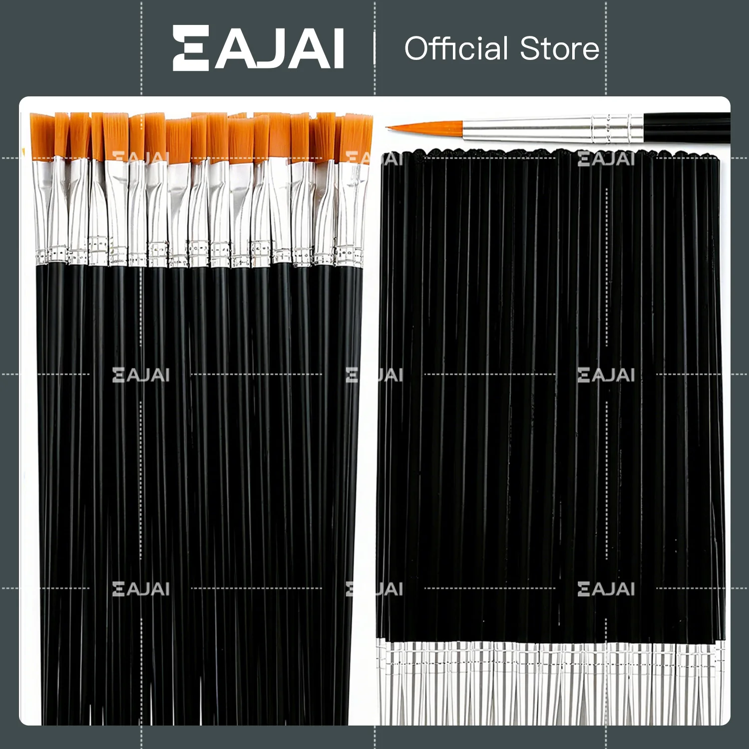 

100 Pcs Nylon Hair Paint Brushes Set For All Painters Round Flat Shape For Oil Acrylic Watercolor Kids Artists Beginners