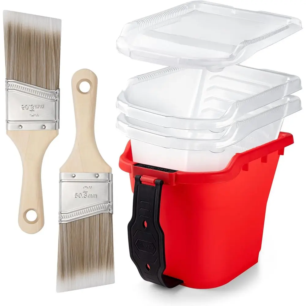 2-inch Art Brushes with Paint Cup and Liners, Premium Set for Wall and Furniture Finishing