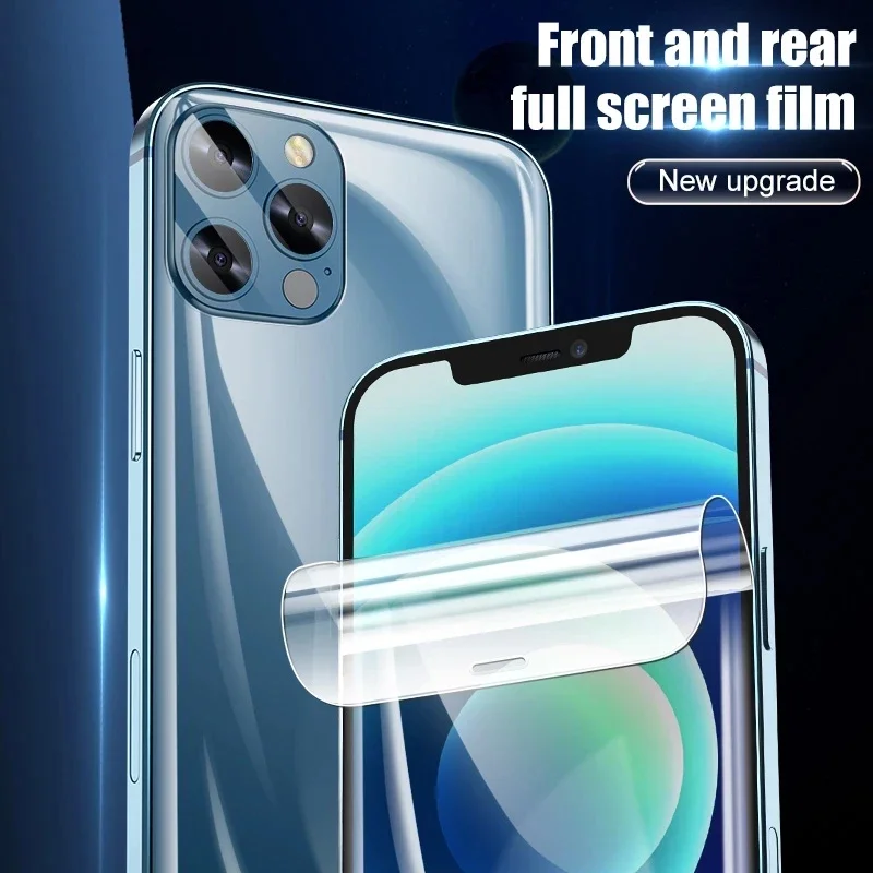 Hydrogel Film For iPhone 15 14 13 12 Mini 11 Pro XS Max XR X 8 7 Plus SE 2022 2020 Front Screen Protector Back Film Not Glass