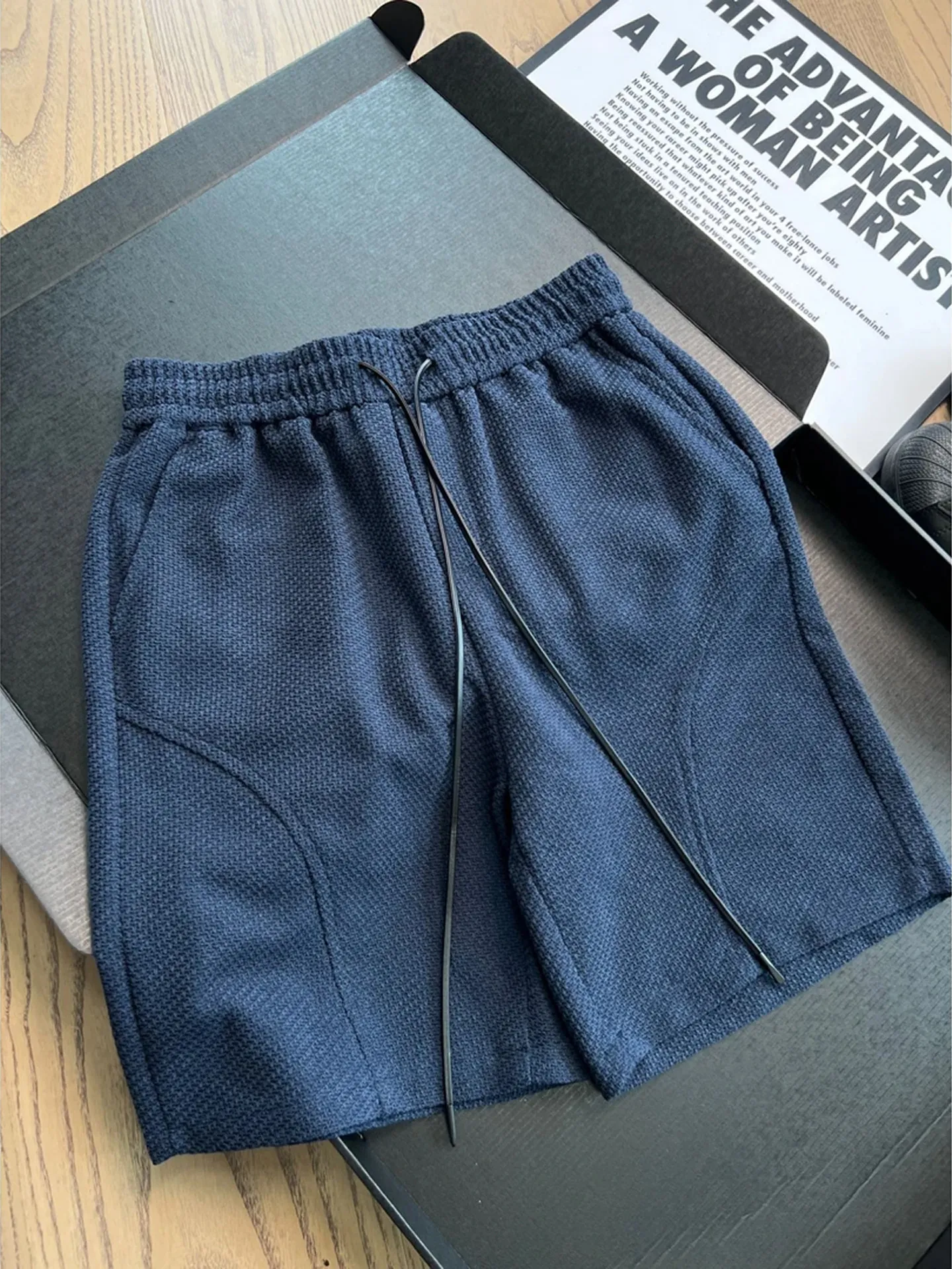 Klein Blue Dragon Scale Cut Shorts Men's Summer Thin Breathable American Basketball Sports Pants Five-Quarter Beach Pants