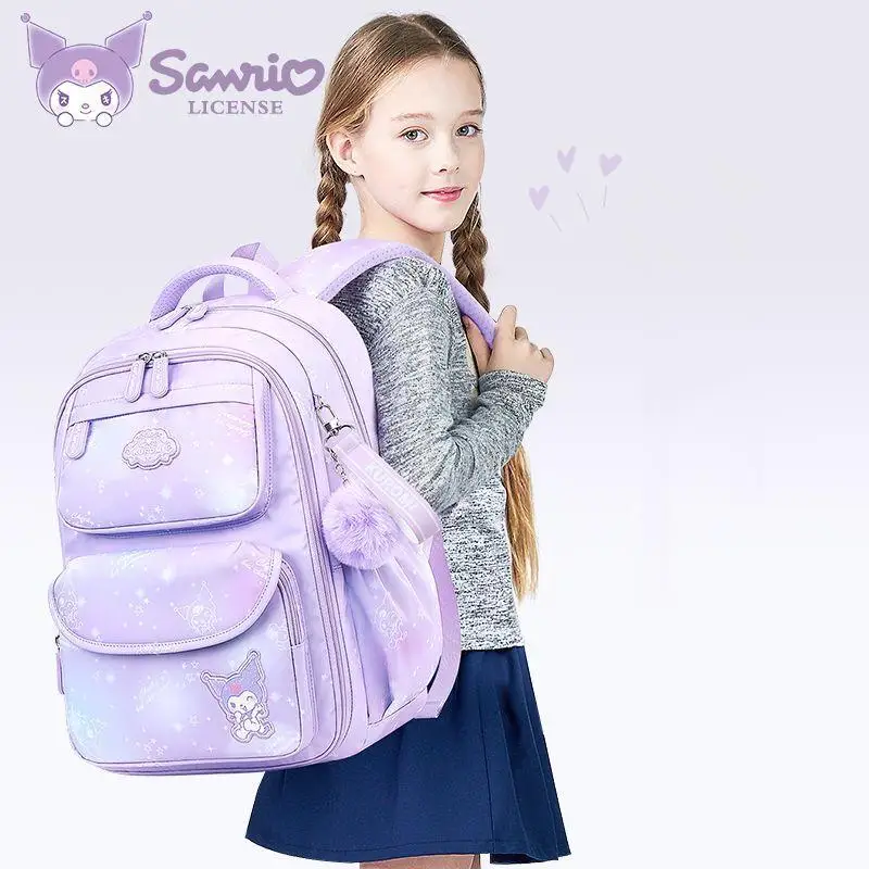 Sanrios My Melody Cinnamoroll Kuromi Elementary School Girl Schoolbags 1-6 Grade Burden-Reducing Spine-Protecting Backpacks Gift