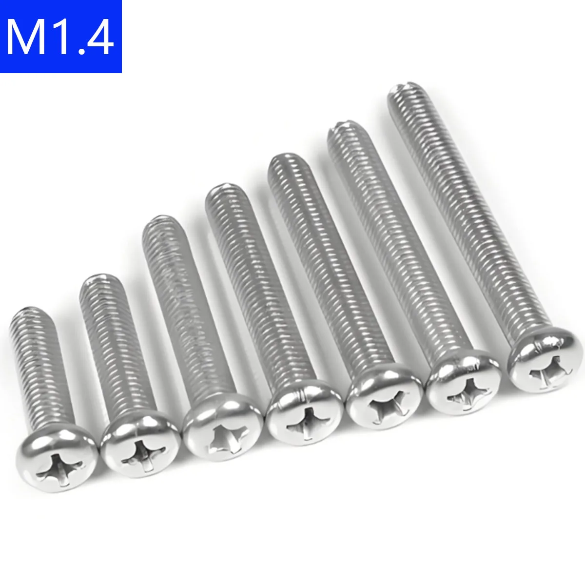 

M1.4 X 0.3 ( 1.4mm ) 304 Stainless Steel Phillips Pan Head Machine Screws DIN 7985 A2-70