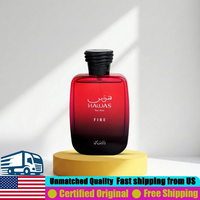 

Rasasi Hawas Fire Eau de Parfum Spray 100 ML Natural Lasting Aquatic Aromatic Unisex Cologne 3.4 Ounce Premium Arabian Perfumes