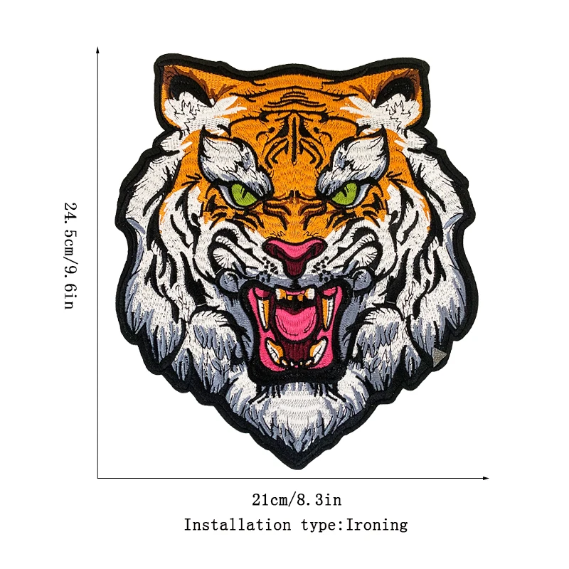 Tiger Eembroidery Ppatch, Cartoon Animal Patch,Iron On Patches , Backpack Clothing Decoration, Large Embroidery Patches