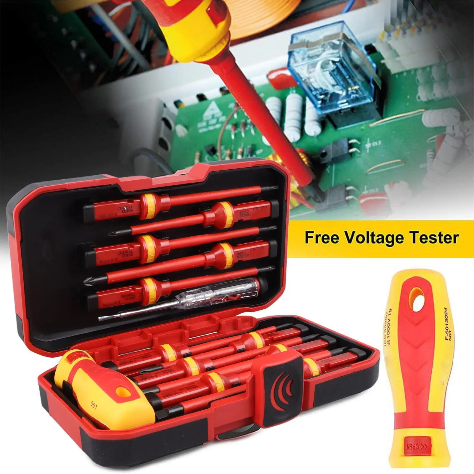 

13-Piece VDE Insulated Screwdriver Set Chrome Vanadium Steel Electrician Screwdriver with Insulated Plastic Handle