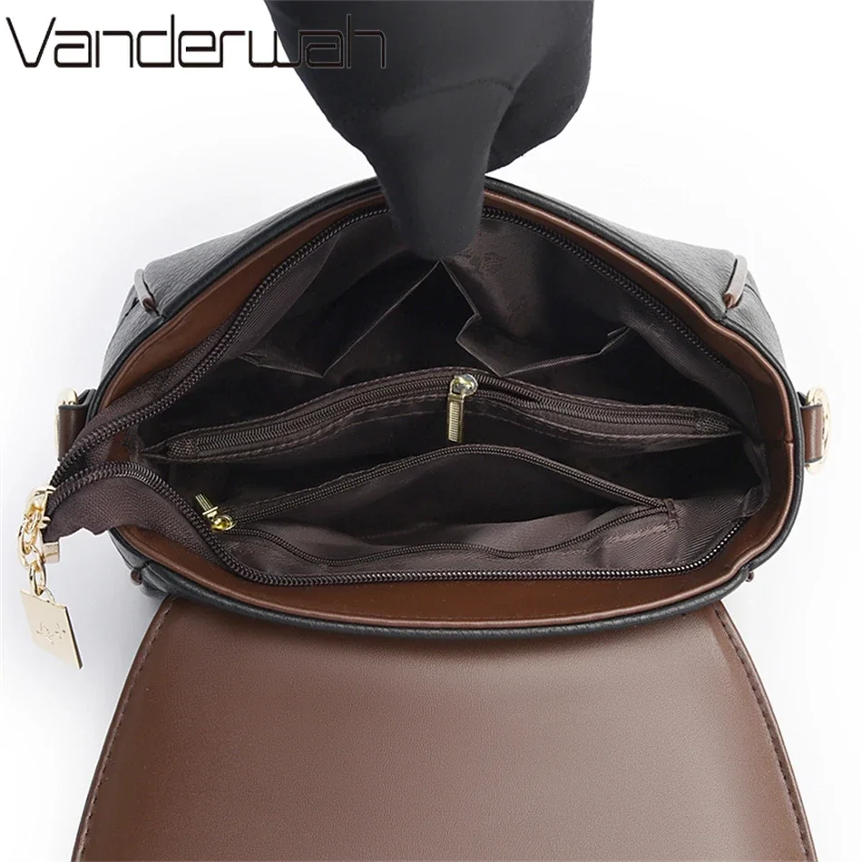 Solid Color High Quality Leather Small Shoulder Bagsfor Women 2024 New Messenger Bags with StrapDesigner Crossbody Bag Sac AMain