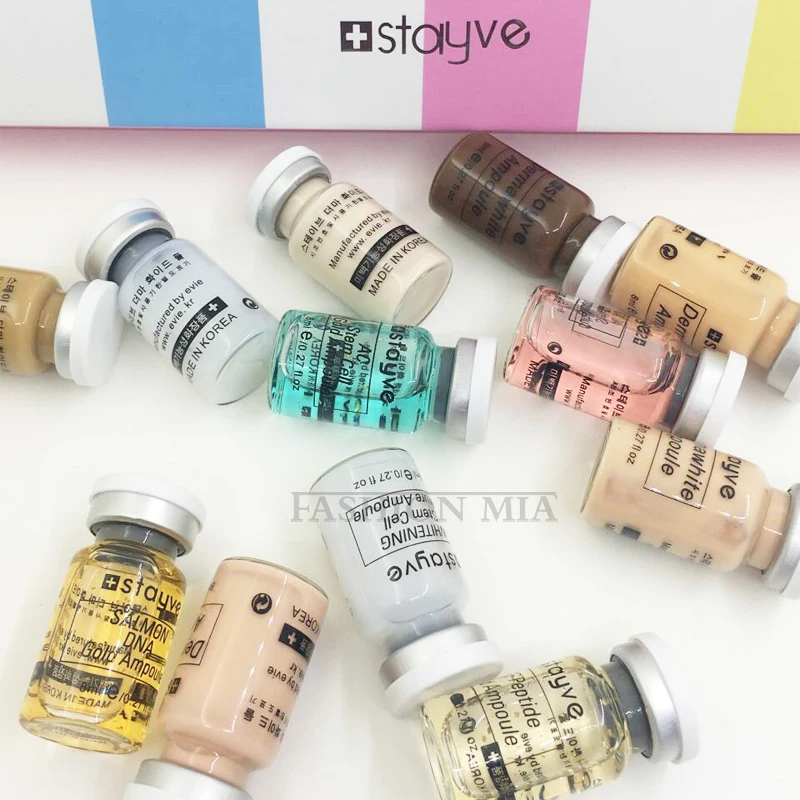 8ml Stayve BB Cream Hyaluronic Acid Facial Glow Serum Ampoule Essence Peptide Moisturizing Foundation Skin Rejuvenation Care