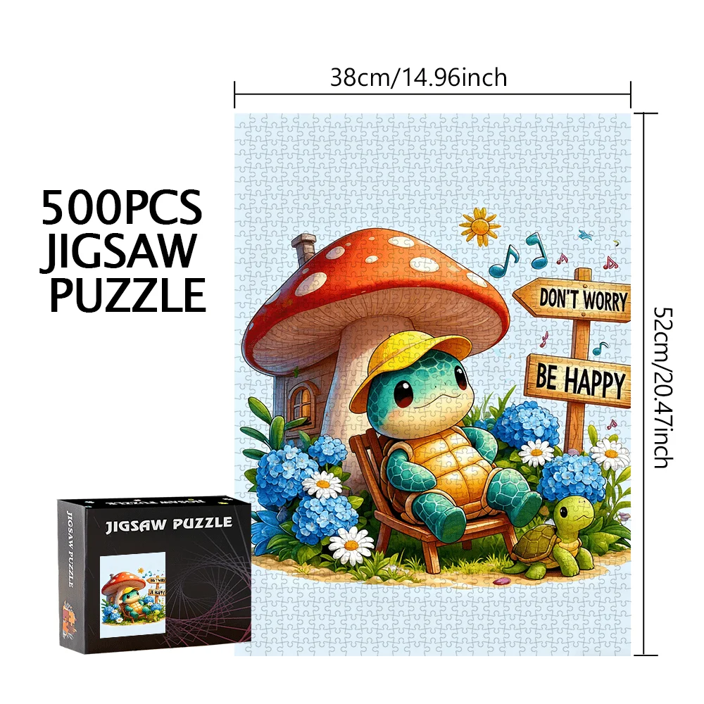 500 قطعة/1000 قطعة من أحجية الصور المقطوعة لبيت الفطر والسلحفاة |   لغز عالي الجودة لأعياد الميلاد والهالوين وعيد الميلاد وعيد الشكر