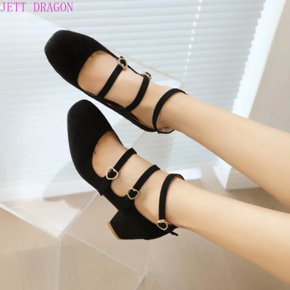 

Big Size 41-48 Narrowband High Heels Women Dress Party Bridal Shoes Woman Square Heel Mary Janes Pumps Lady Shoes Brand 2026