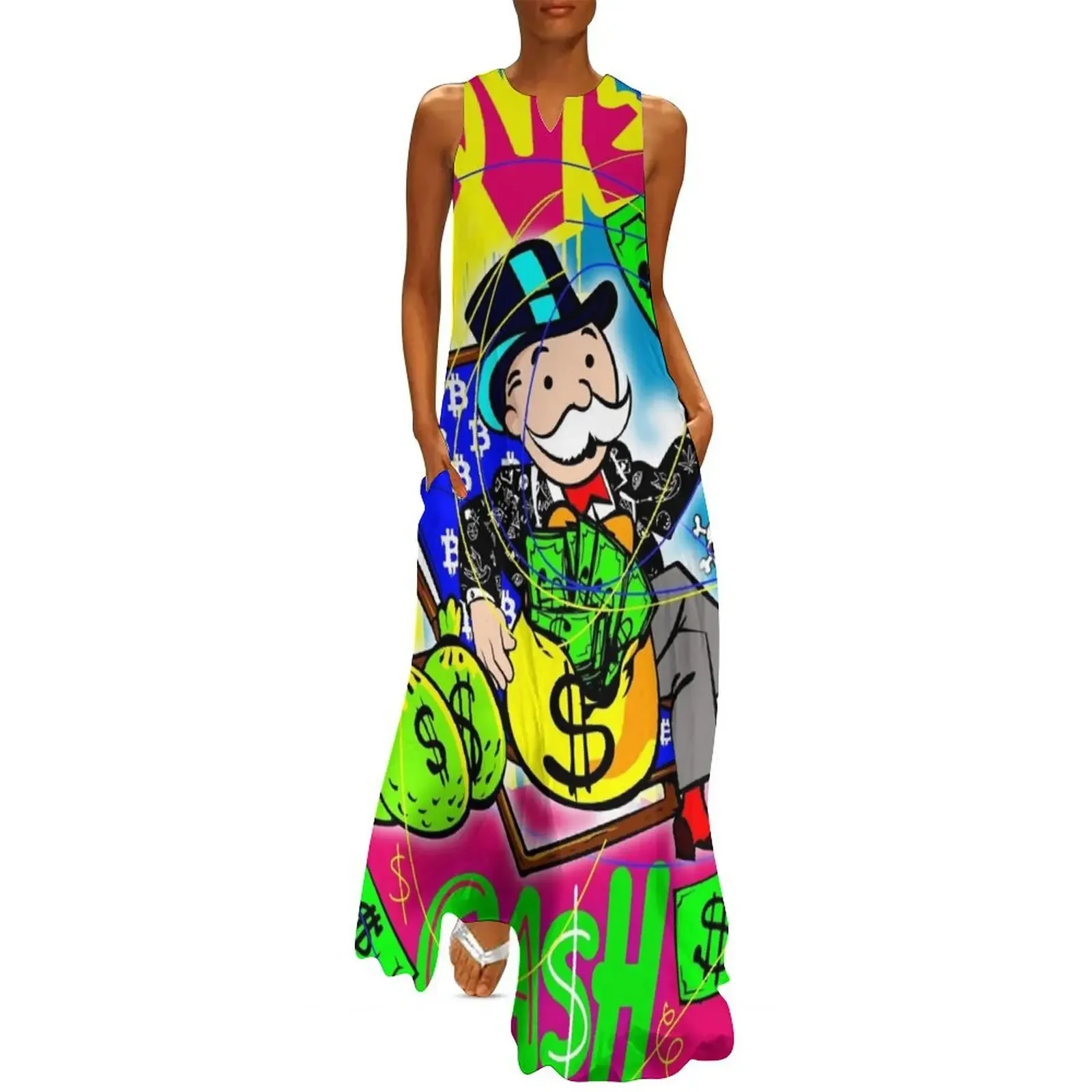 

Monopoly Man Money Beach Retreat Long Dress Beachwear Dress