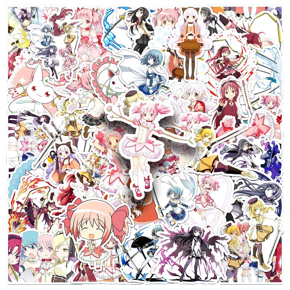 10/30/50pcs Puella Magi Madoka Magica Stickers Anime Magic Girl Madoka Decals Laptop Car Cartoon Decoration Sticker Kids Toys