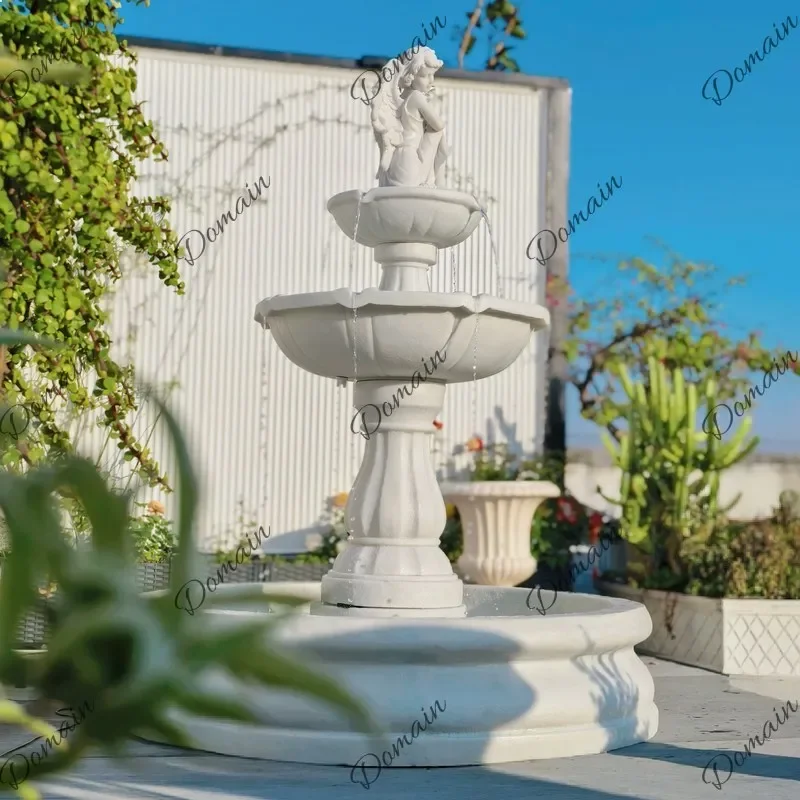 BJ European Style Flowing Fountain, Large Outdoor Courtyard, Villa Garden Decoration