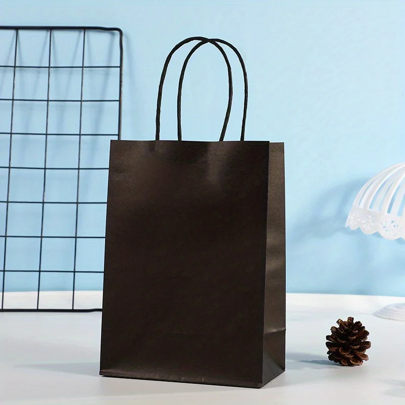 10PCS Gift Bags for Halloween Party Recyclable Bags for Christmas Wedding Birthday Kraft Paper Shopping Bags Grocery Bags image 3