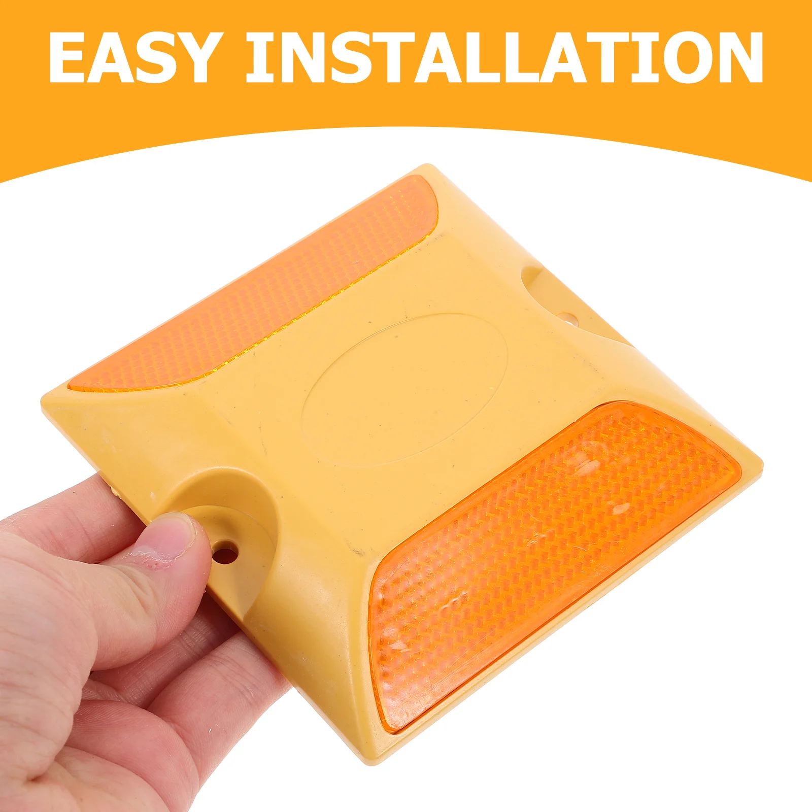 4Pcs Reflective Plastic Highway Deceleration Pads Durable Impact Resistant Bright Color Buffer Blocks for Road Safety