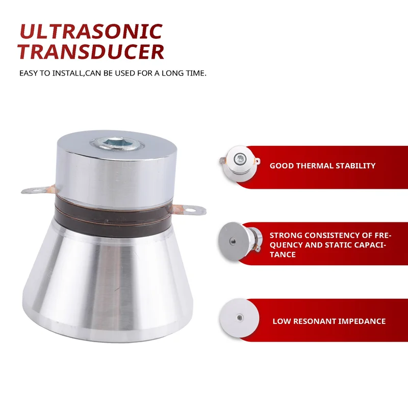 B47B-100W 28Khz อัลตราโซนิก Piezoelectric ทําความสะอาด Transducer ทําความสะอาดประสิทธิภาพสูง Ultrasonic Piezoelectric Transducer