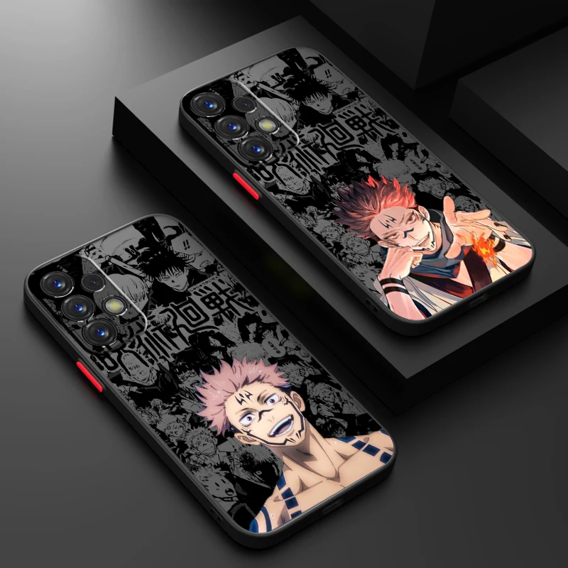 Anime Jujutsu Kaisen Cartoon Frosted Translucent For Samsung Note 20 A35 A03 A54 A31 A22 A34 A14 A24 A04 A55 5G Cover