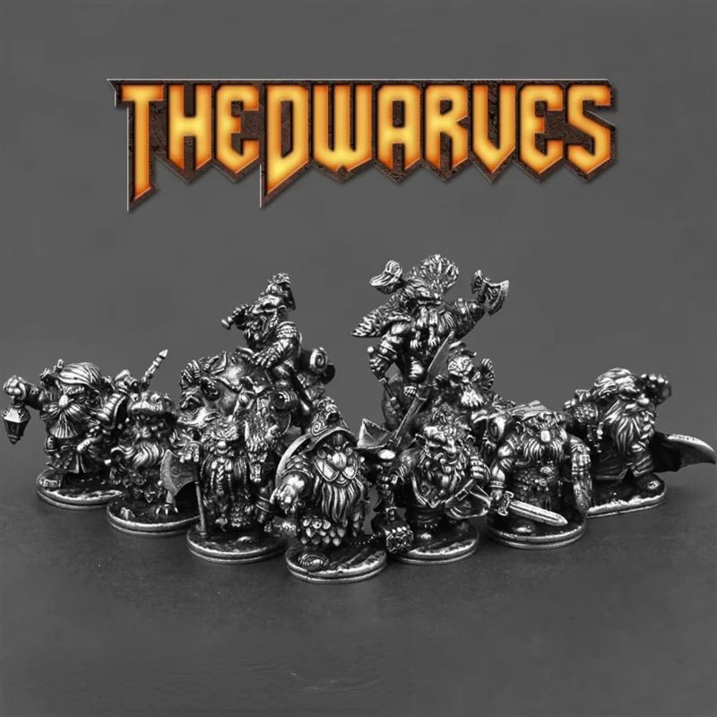 Miniatury biała miedź karzeł legion żołnierze figurki Model figurki zabawki chłopcy Cartoon metalowa lalka ozdoba akcesoria