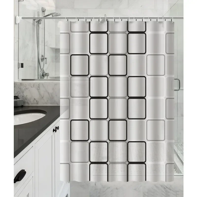 Waterproof Shower Curtain Mildew Proof Durable Bathroom Screens With Hook Modern Printed Bathtub Curtains Bathroom Accessories