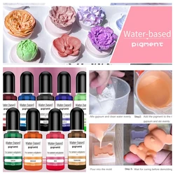 15colors 10ml Gypsum Cement Coloring Planter Pigment Gypsum Powder Color Concentrate Concrete Plaster Mold DIY Handmade Supplies