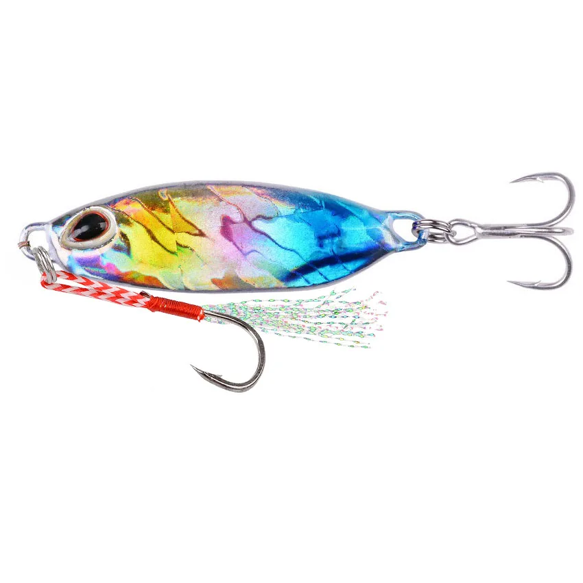 7PCS Metal Cast Jig Spoon 10G 15G 20G 25G 30G 40G Casting Jigging Lead Fish Sea Bass Fishing Lure Artificial Bait Tackle