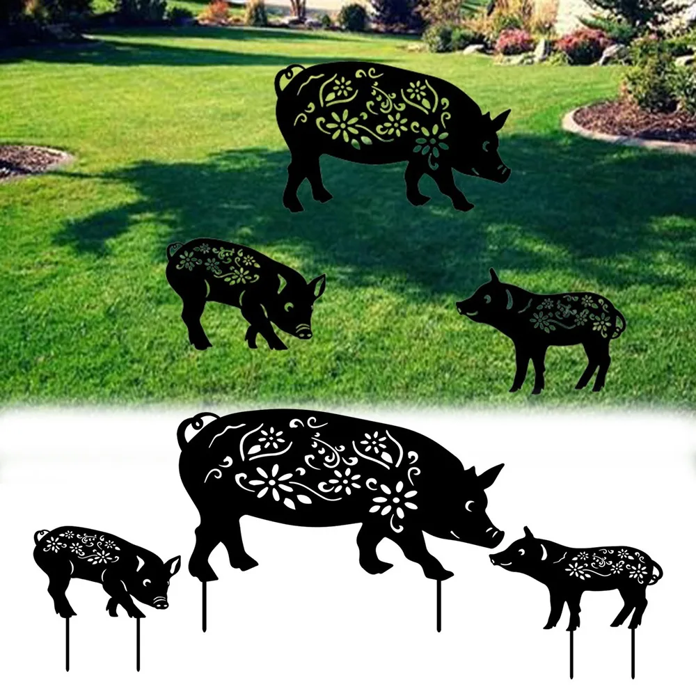 

Acrylic Yard Art Pig Stake Gardening Sculpture Yard Lawn Piglet Garden Decor Ornaments Accessories Decoration