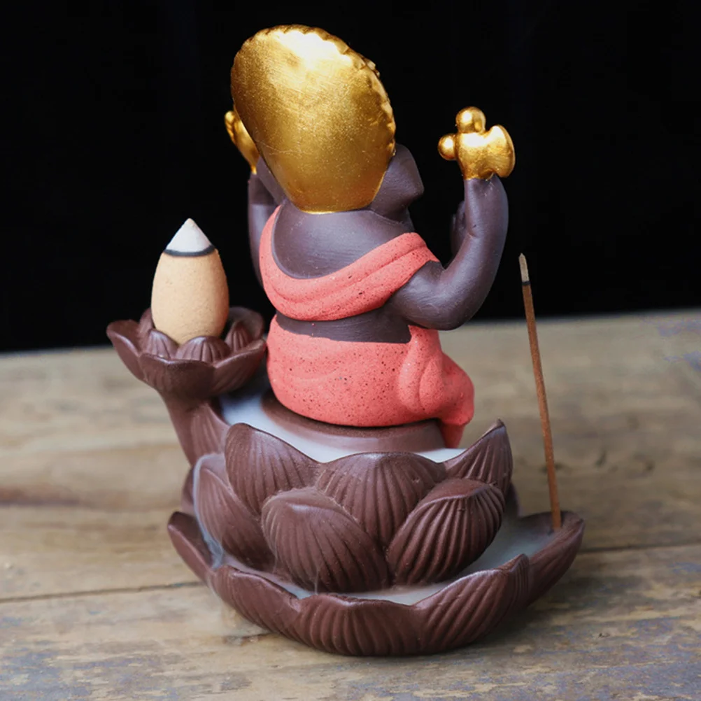 

Elephant God Backflow Incense Burner Ceramic Purple Clay Classic Design Home Office Yoga Meditation Gift Elephant Incense Burner