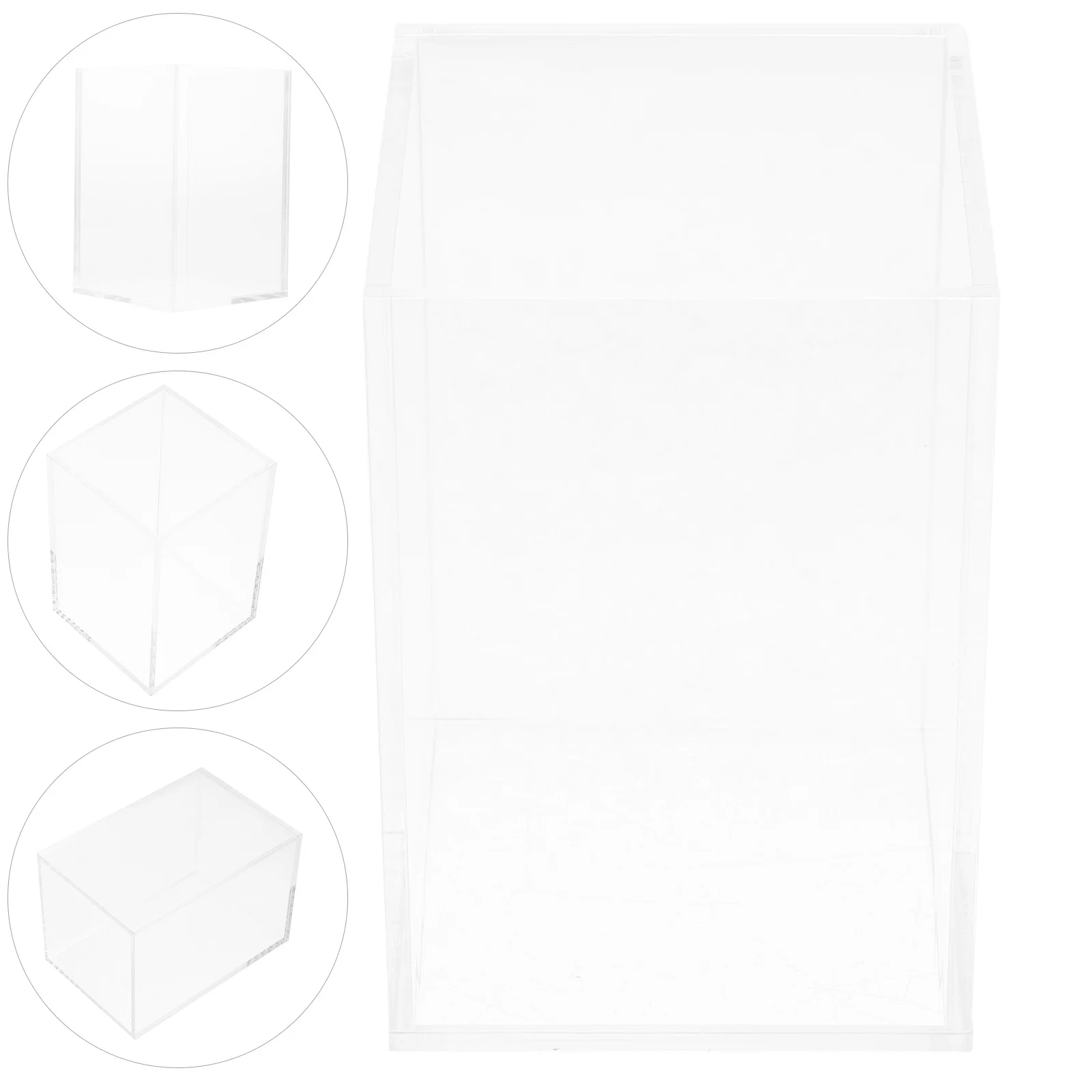 2-teiliger Schreibtisch-Stifthalter, Acrylilc Organizer, Aufbewahrung, Bleistift, Büro, für Dose, transparent