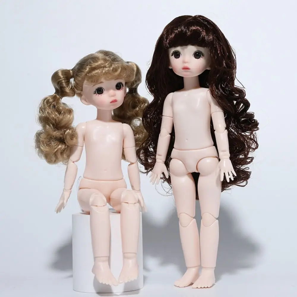 1/6 BJD Movable Joint Doll Body Nude 22 Ball Jointed Doll 30cm Dress Up Doll Doll Head with Hair