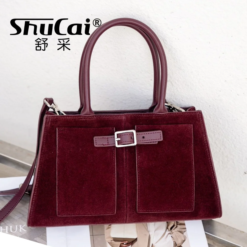 

Женская сумка из натуральной замши, роскошная дизайнерская брендовая женская сумка через плечо, женский пригородный портфель, новый