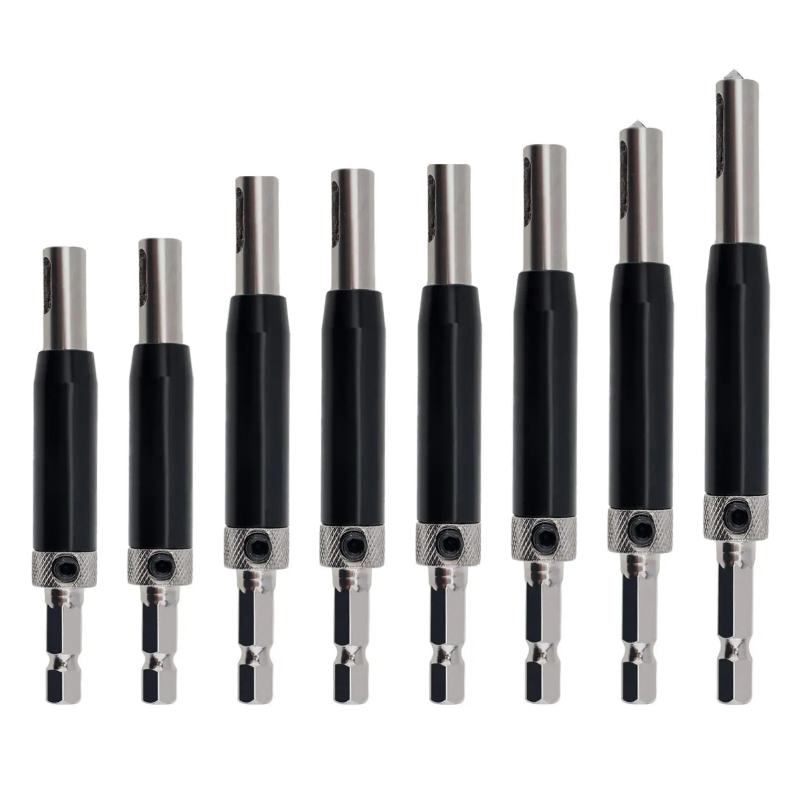 Set di punte da trapano autocentranti da 16 pezzi per strumenti per la lavorazione del legno cerniera per porte e finestre con chiave esagonale strumento per punte da trapano con cerniera a codolo esagonale