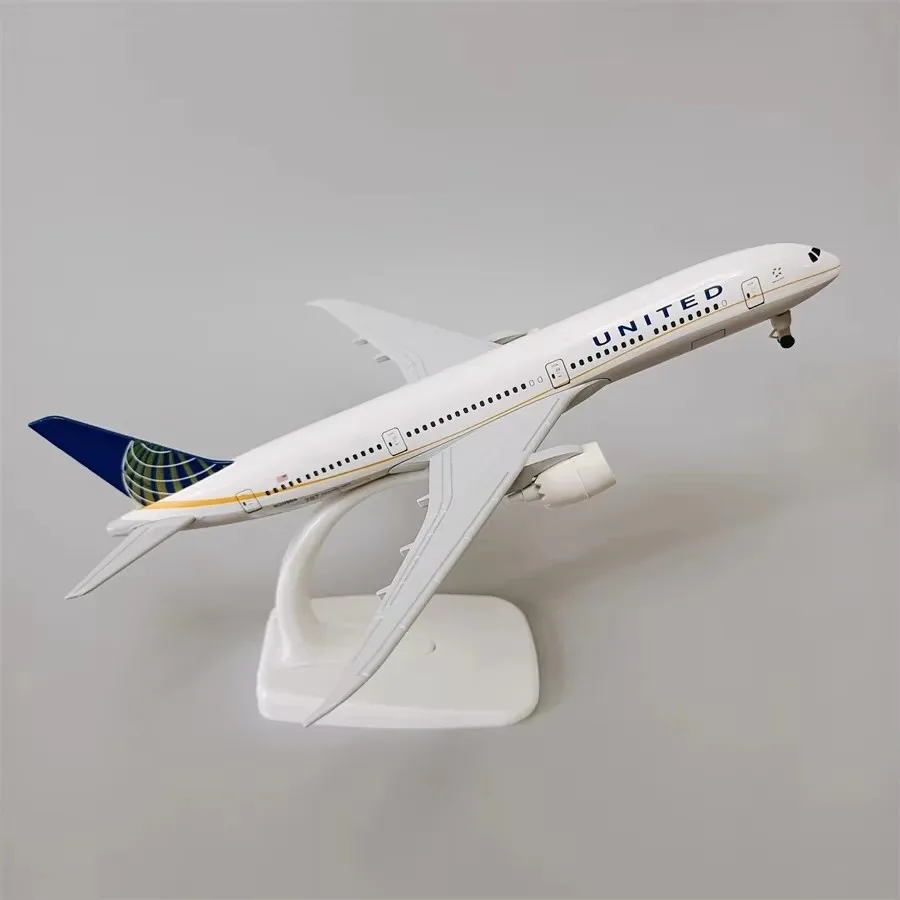 

20cm Alloy Metal B787 United Airlines Boeing 787 Die-cast Airplane Model with Wheel Stand Collectible Display Model