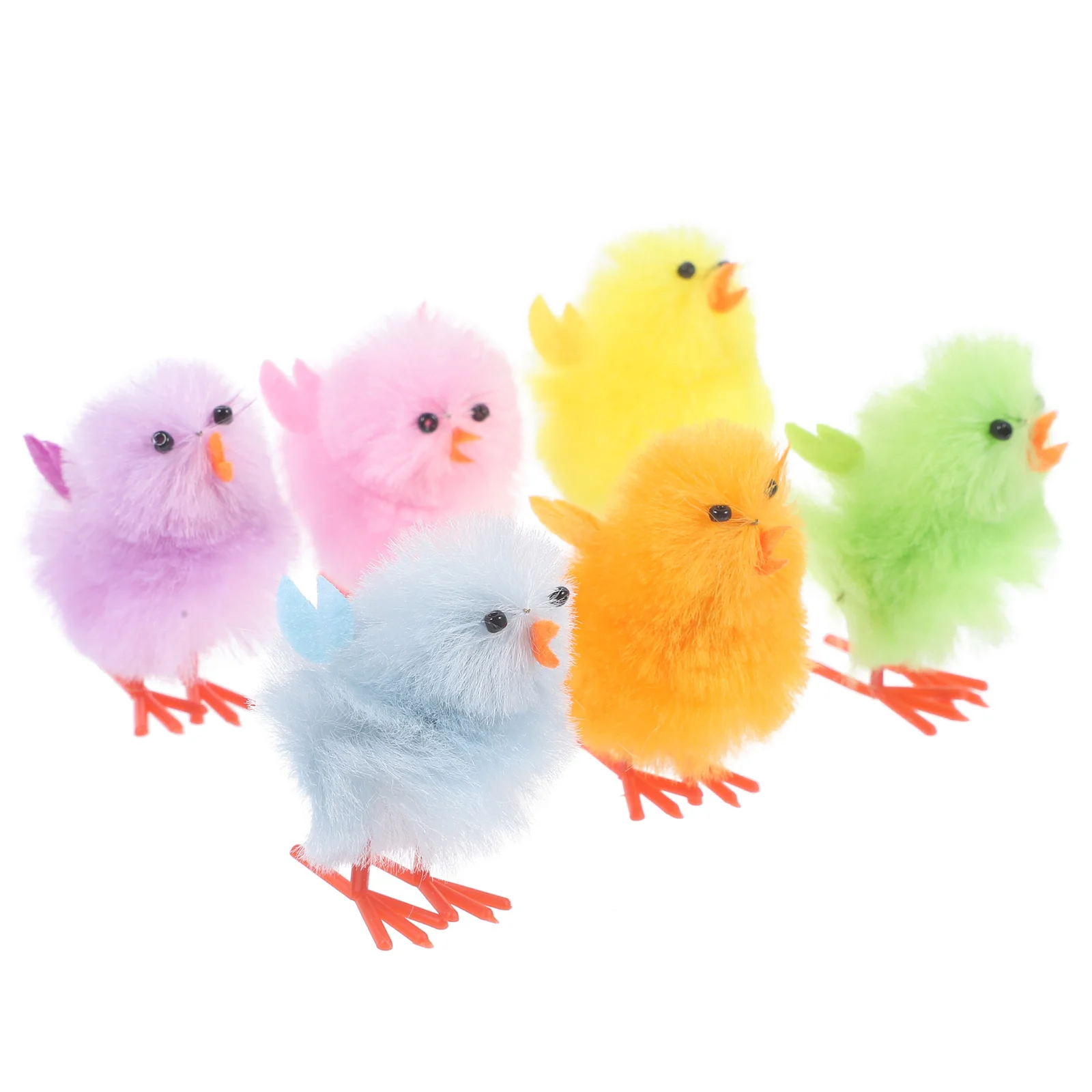 

6 Pcs Velvet Chicken Decoration Mini Decors Shape Adornment Plush Model Chicks Simulated Ornaments Easter