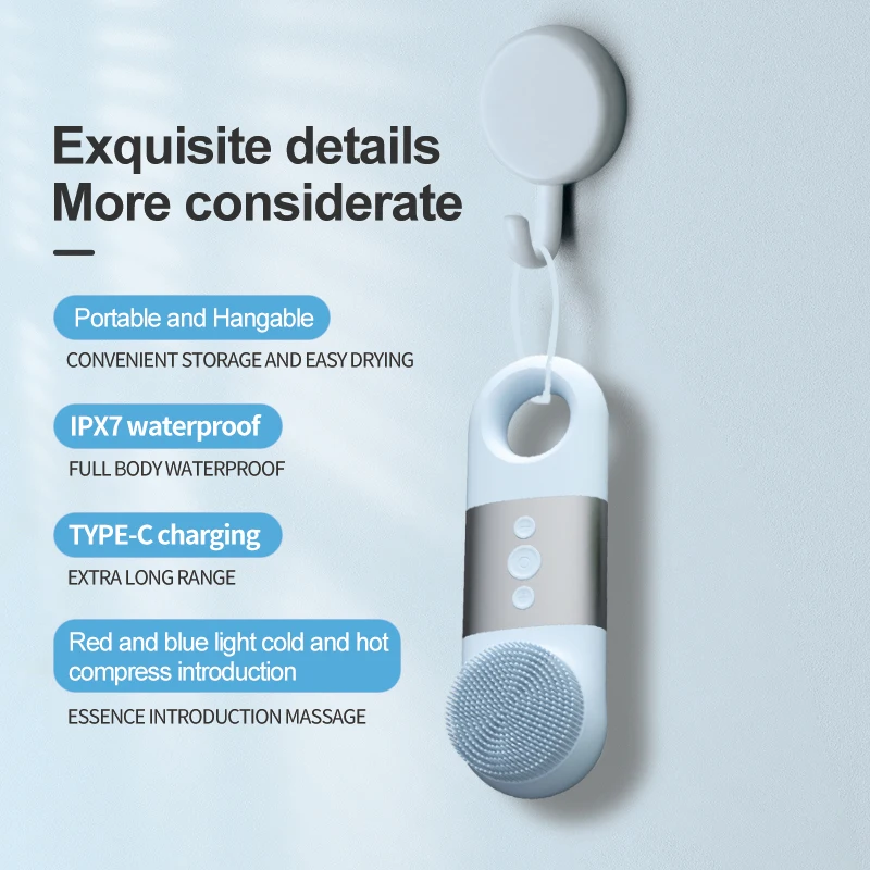 5 in 1 Skin Care Device Waterproof Soft Silicone Facial Cleaning Brush Washing Massager Electric Face Cleaning Brush