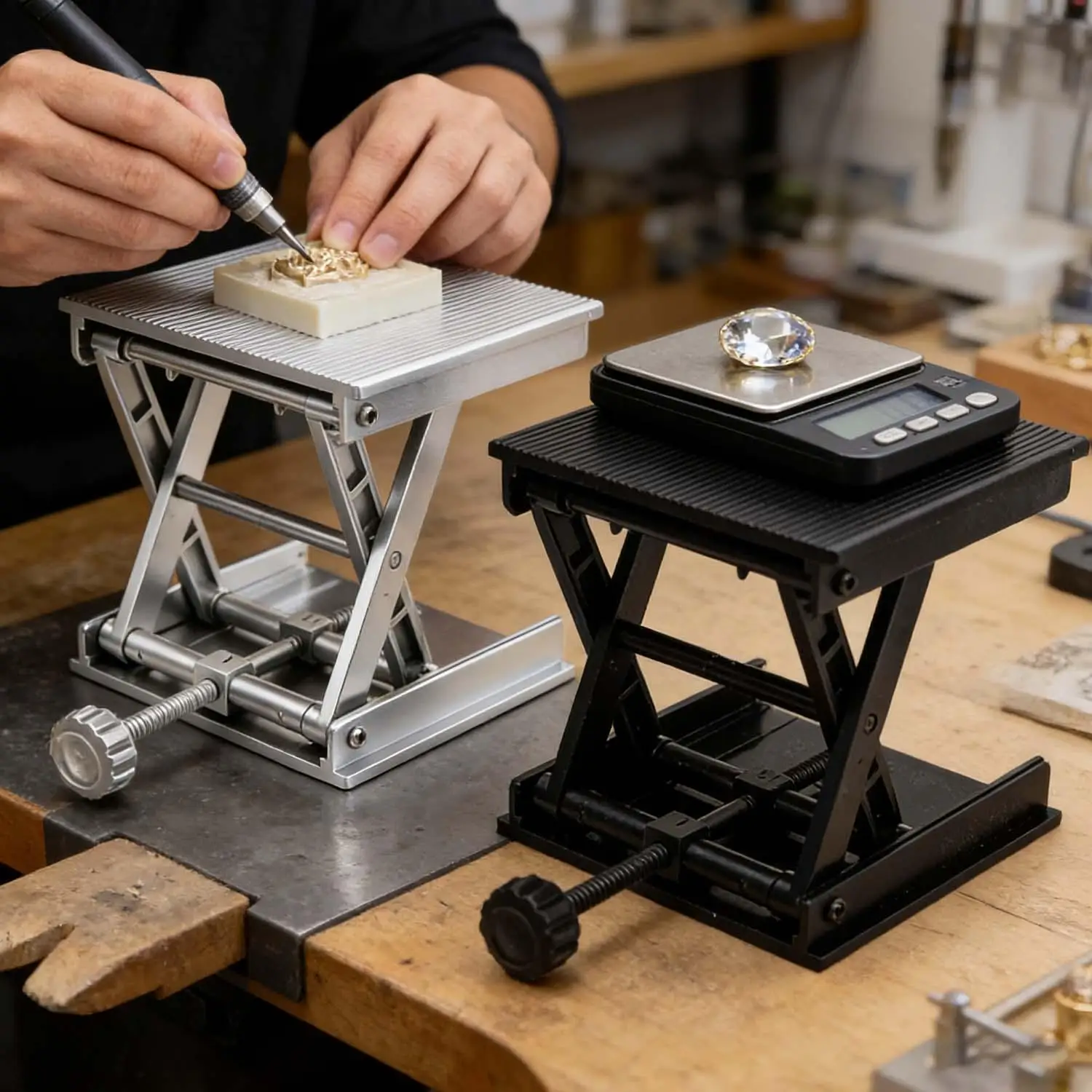 90x90mm Universal Stand Leveling Bracket Lab Lift Platform Stand Level 90mm Table Adjustable Height Lifting Stand Accessories